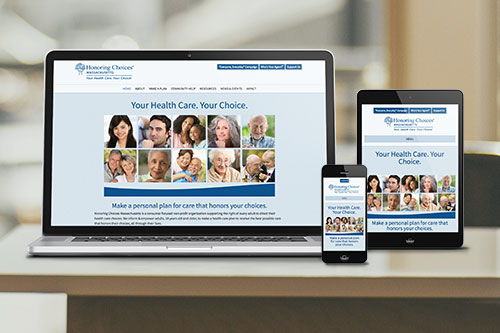 WordPress web design on different screens View of responsive WordPress web design seen on three size screens. A laptop, a tablet and a phone.