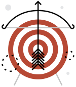 icon with target, bow and arrow