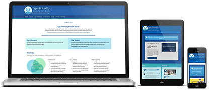 Age-Friendly Rhode Island Age-Friendly Rhode Island responsive website on desktop, tablet and phone