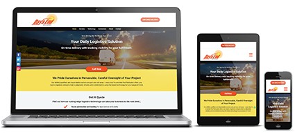 Website for Days End Delivery, a logistics company.